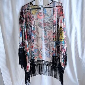 BOHO Floral Fringe Kimono